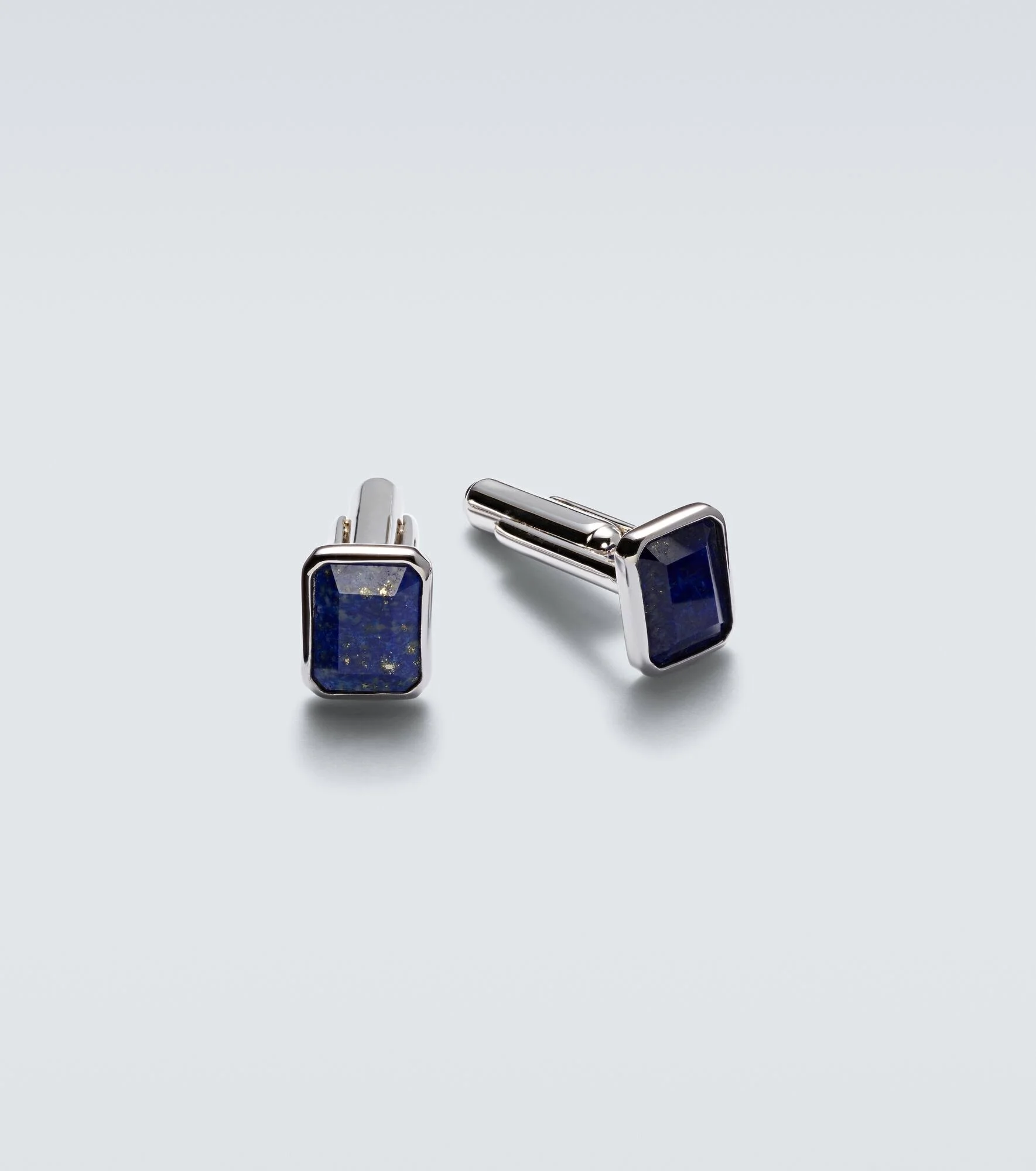 Sterling silver cufflinks with lapis lazuli - 1
