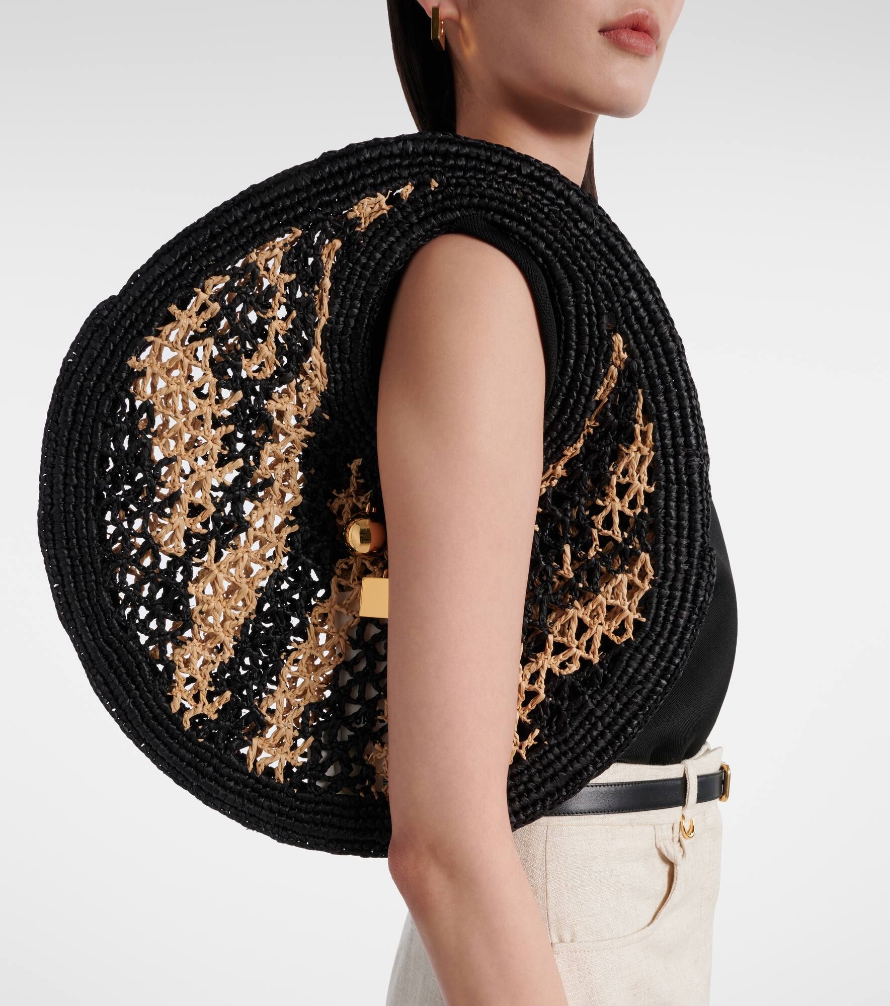 Spiaggia Small raffia shoulder bag - 6