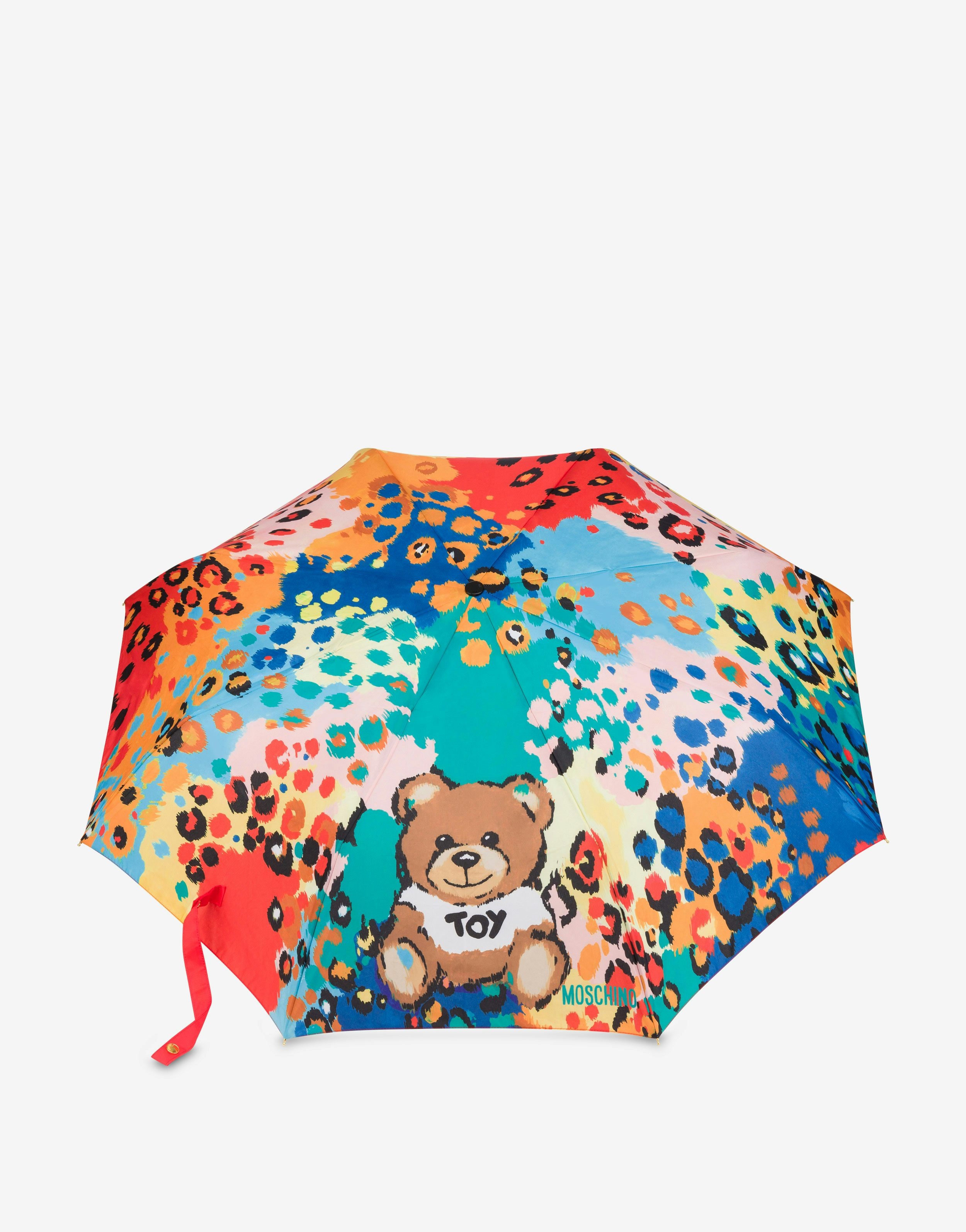 MULTICOLOR LEOPARD OPEN & CLOSE UMBRELLA - 1