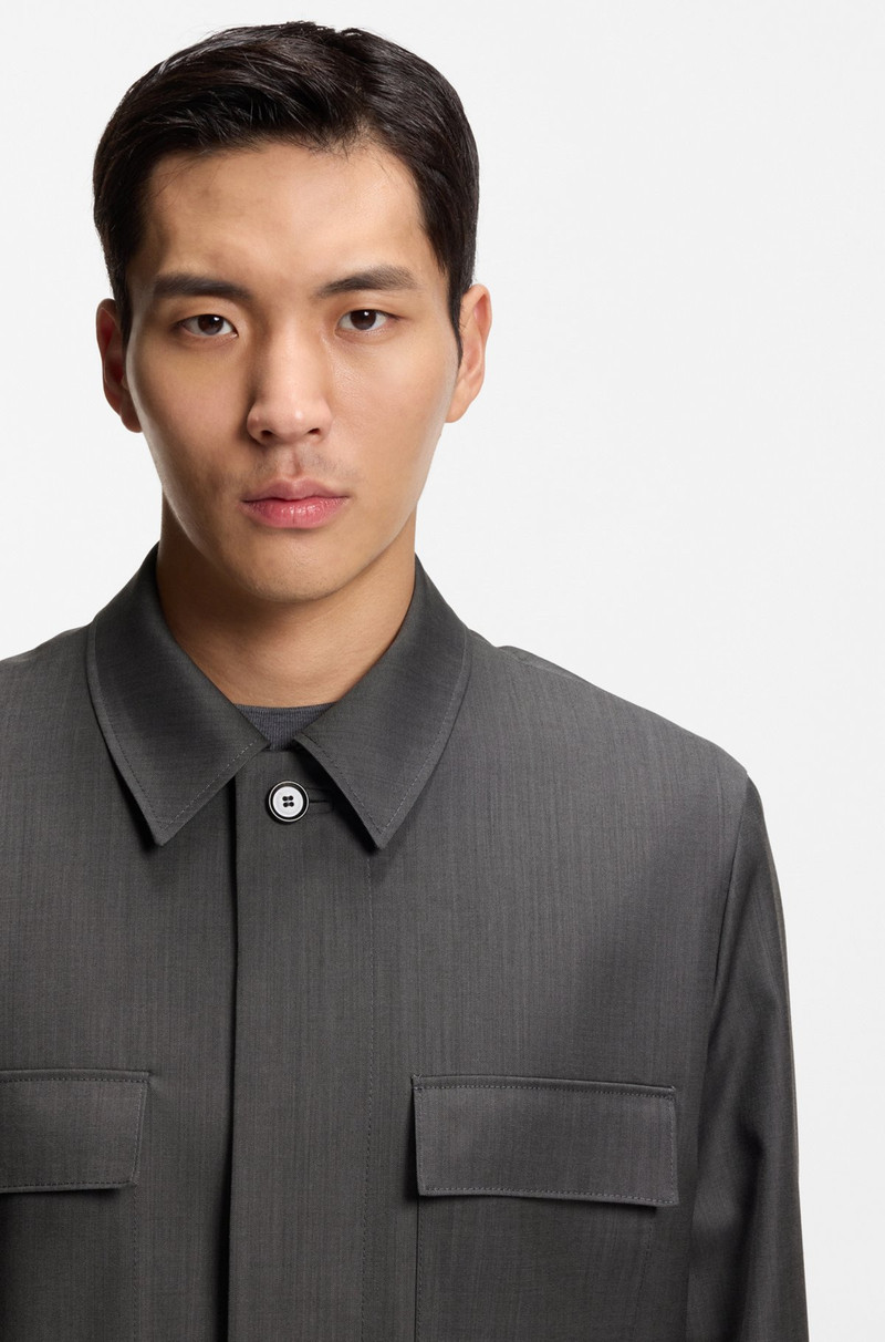 RELAXED-FIT OVERSHIRT IN WATER-REPELLENT WOOL 5