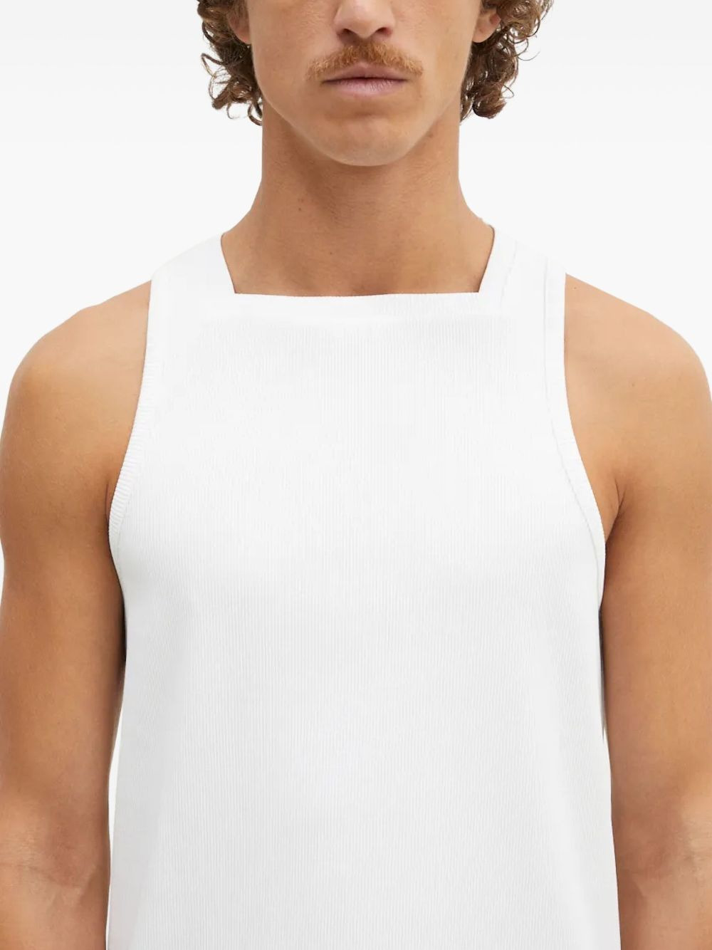 square-neck ribbed tank-top - 4