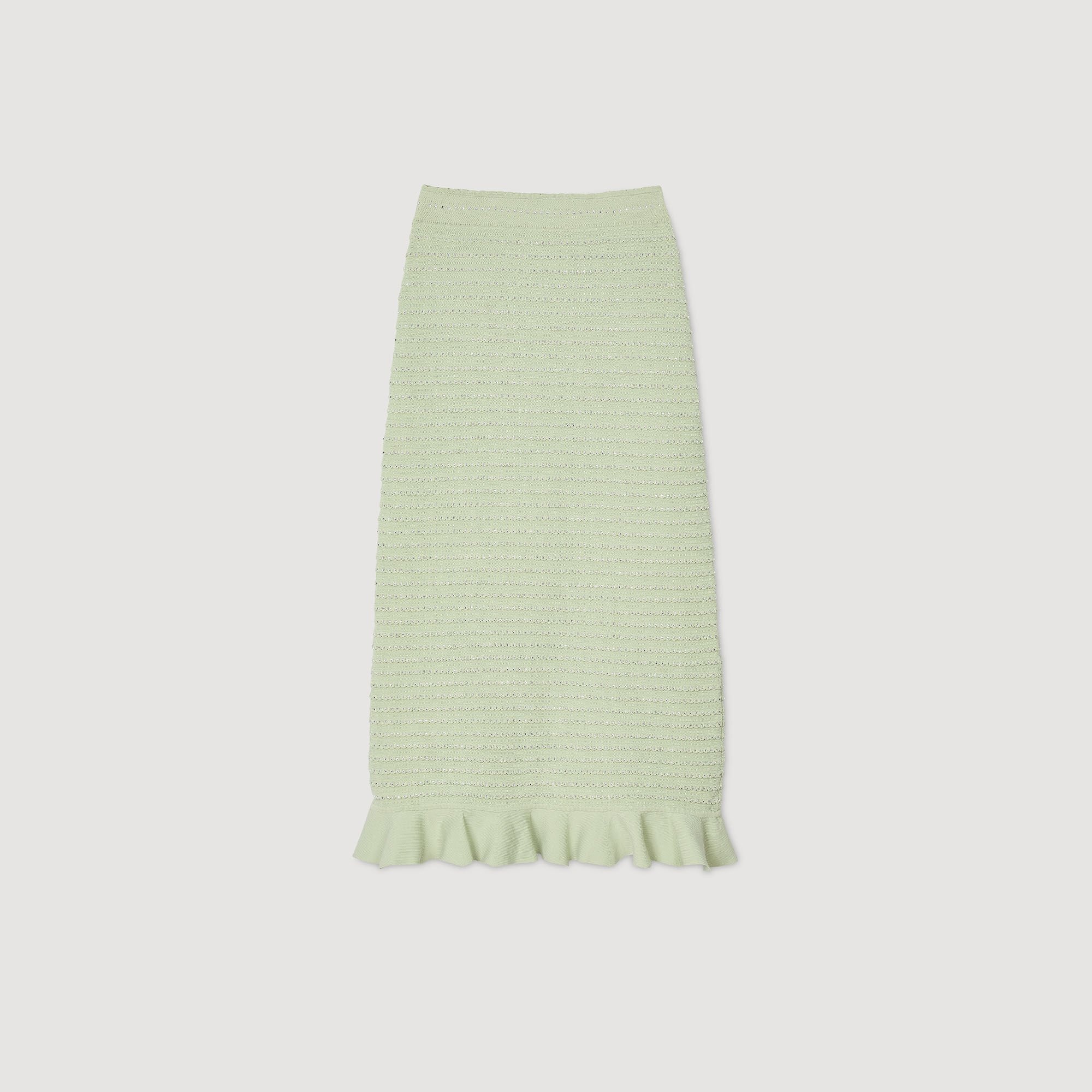 RHINESTONE KNIT MAXI SKIRT - 6