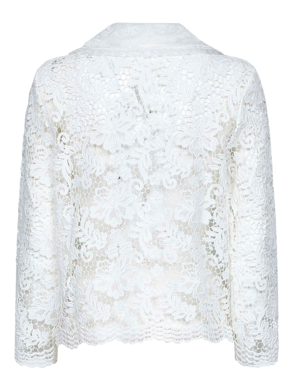 embroidered-panel layered top - 2