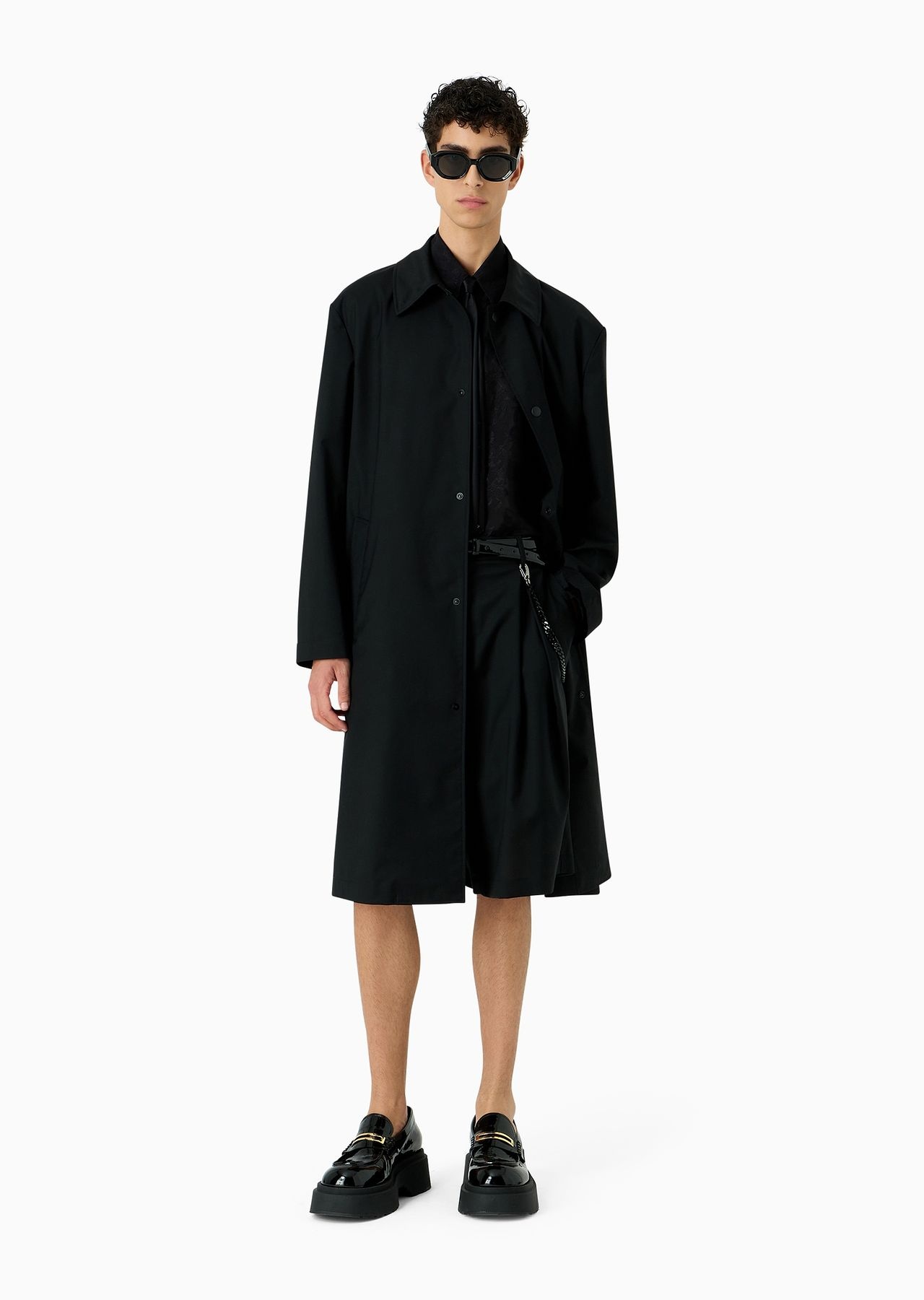 ASV water-repellent and wind-proof trench coat in sustainable virgin-wool technical fabric - 4