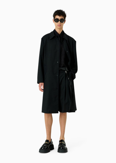 EMPORIO ARMANI ASV water-repellent and wind-proof trench coat in sustainable virgin-wool technical fabric outlook