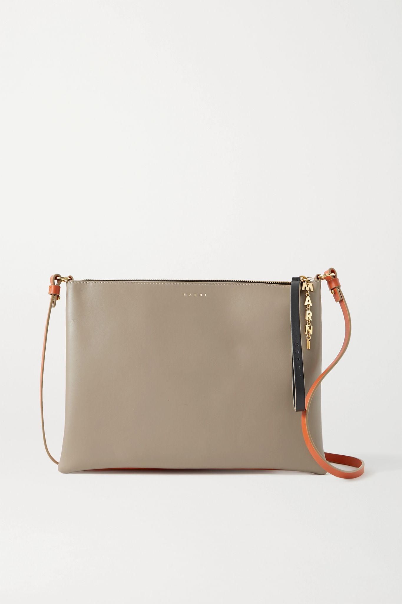 Pochette large two-tone leather shoulder bag - 1