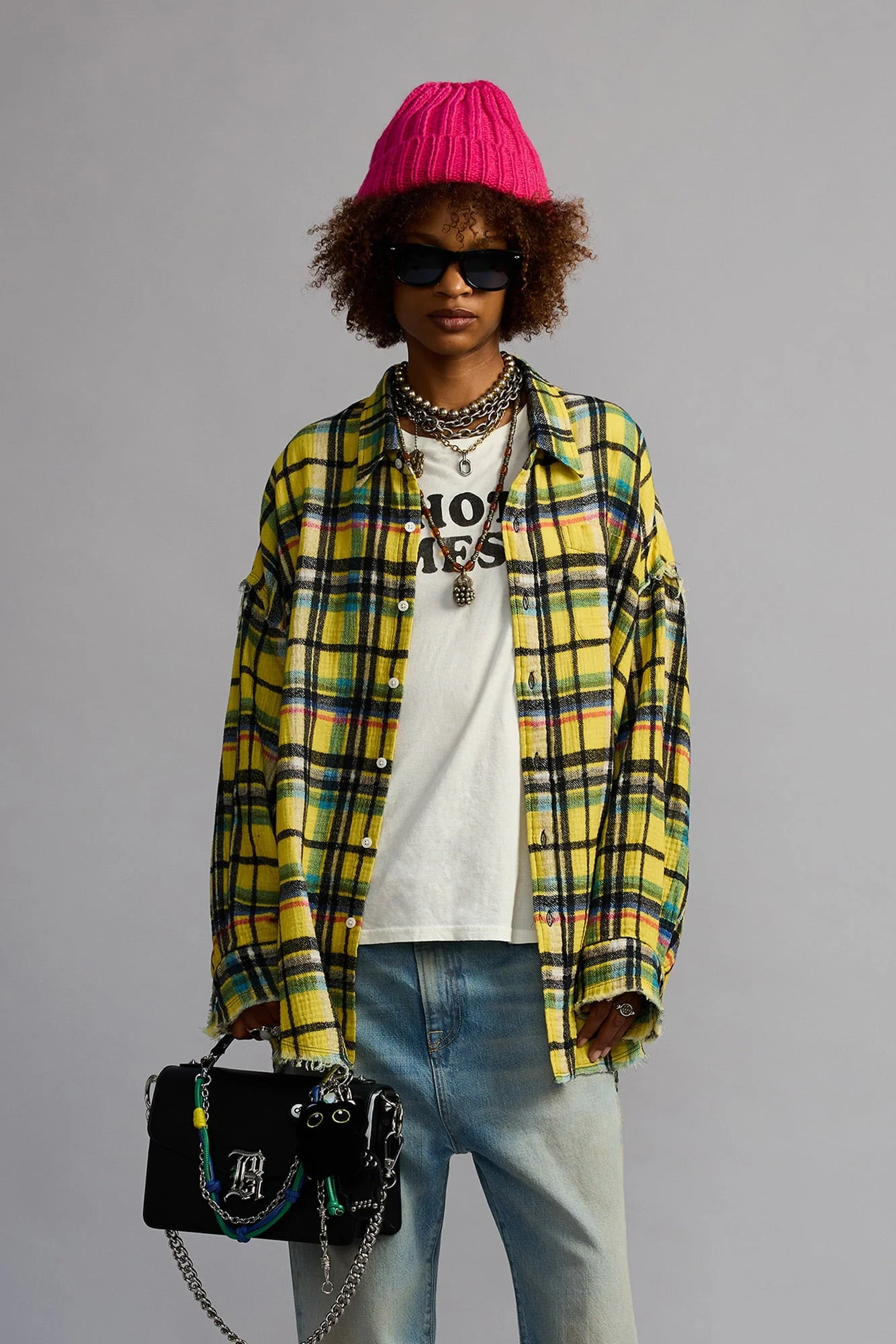 SHREDDED SEAM DROP NECK SHIRT - 1