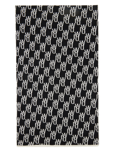 We11done Off-White & Black Rectangular Scarf outlook