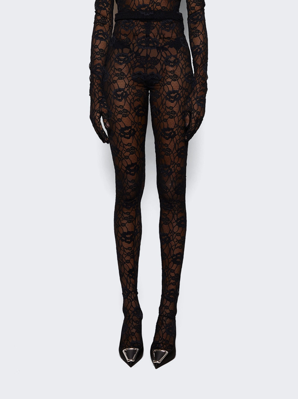 Legging Tights in Stretch Lace Black - 3