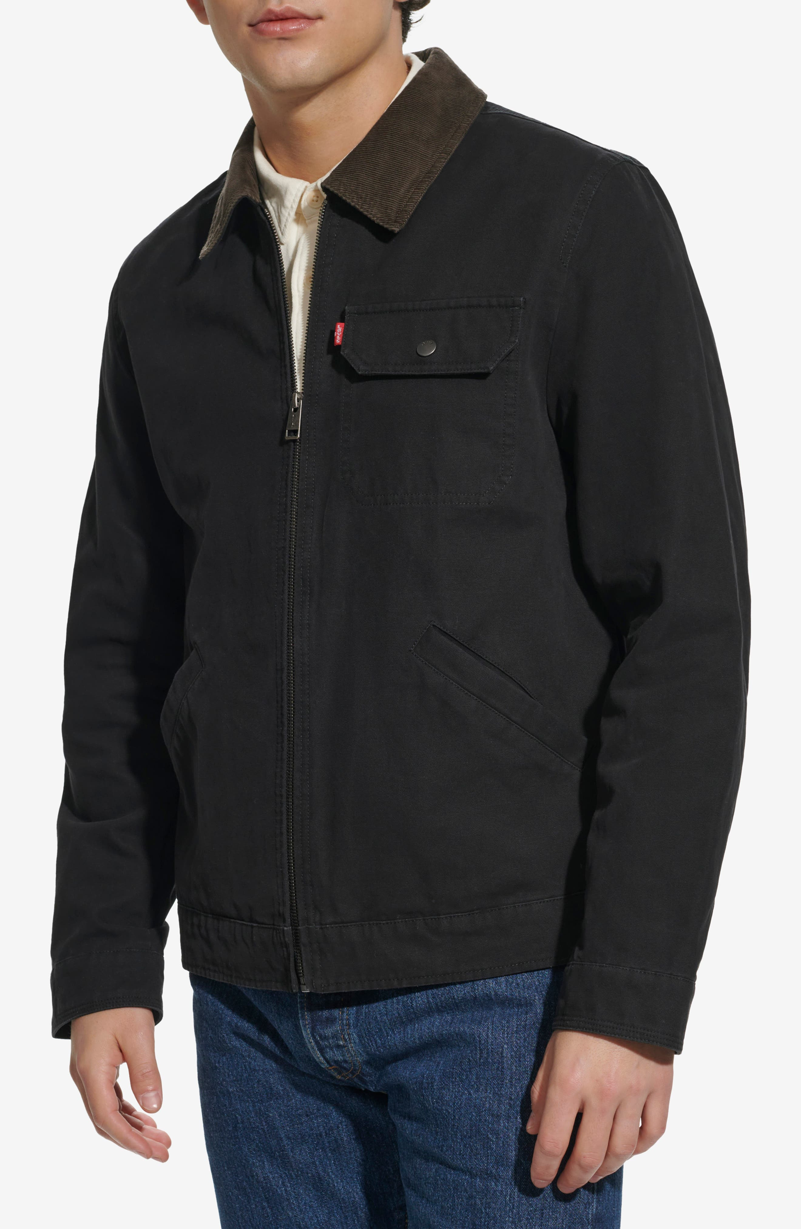 levi's Lightweight Cotton Twill Utility Jacket in Black at Nordstrom - 2