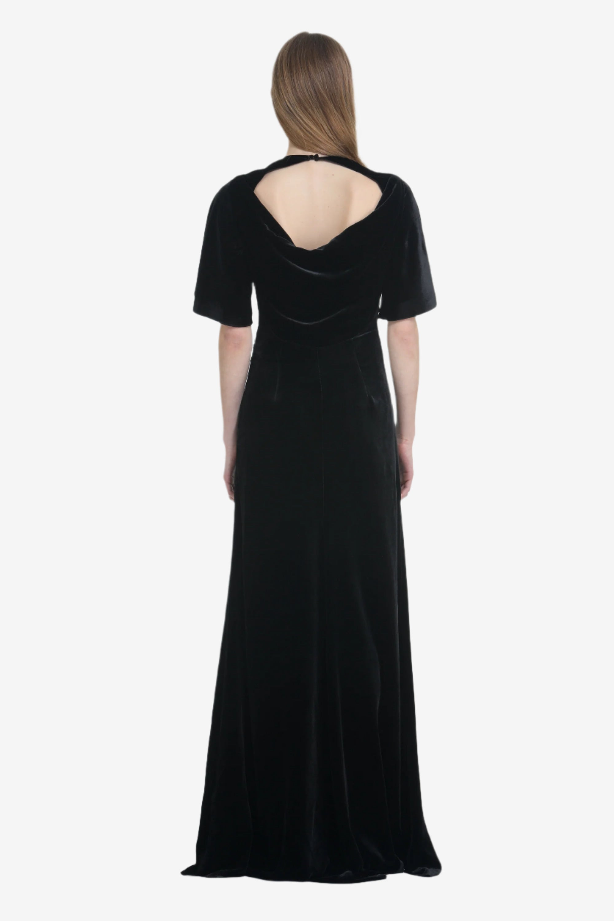 LONG VELVET DRESS WITH BACKLESS - 2