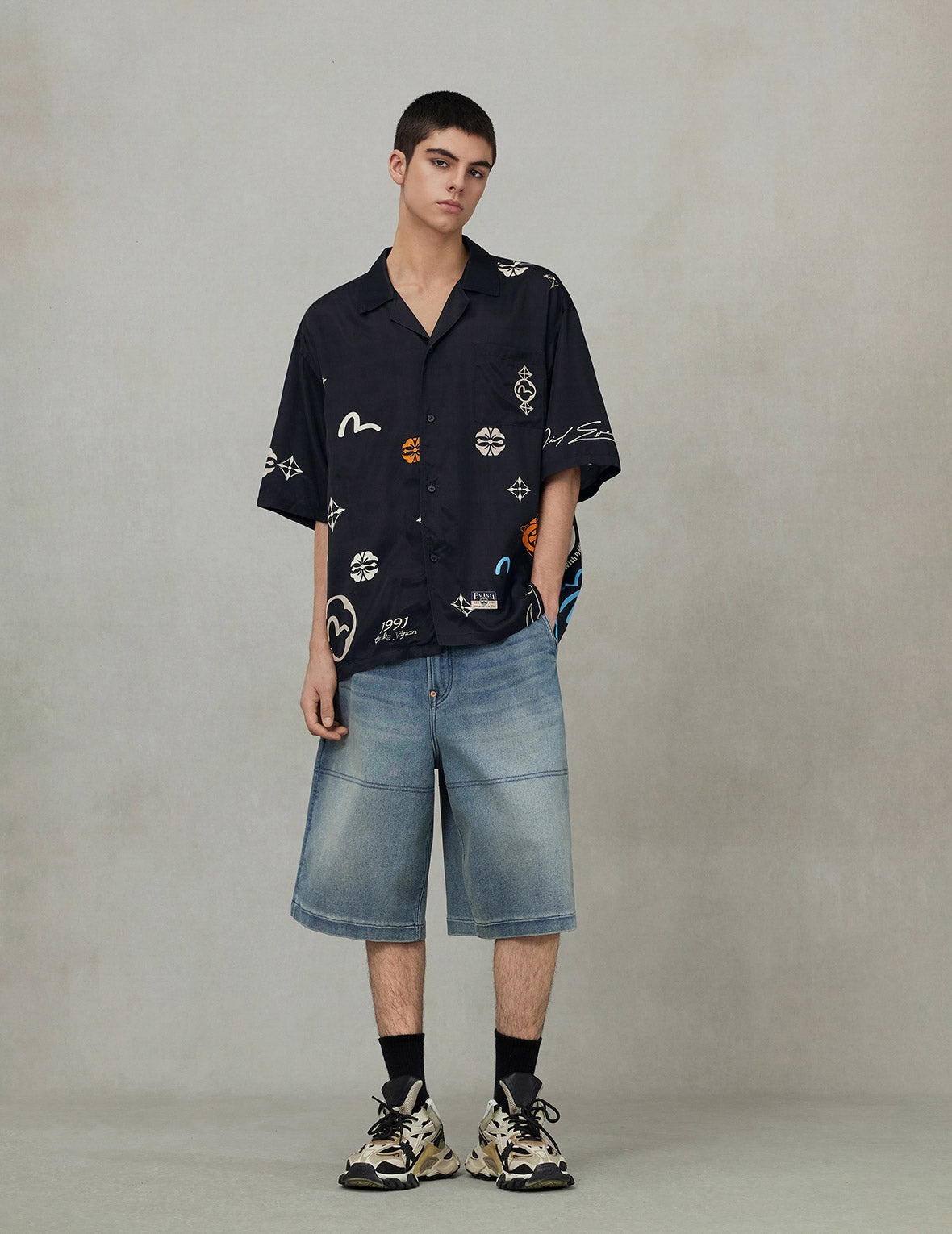 Allover Floral and Seagull Print Boxy Short-Sleeve Shirt - 3