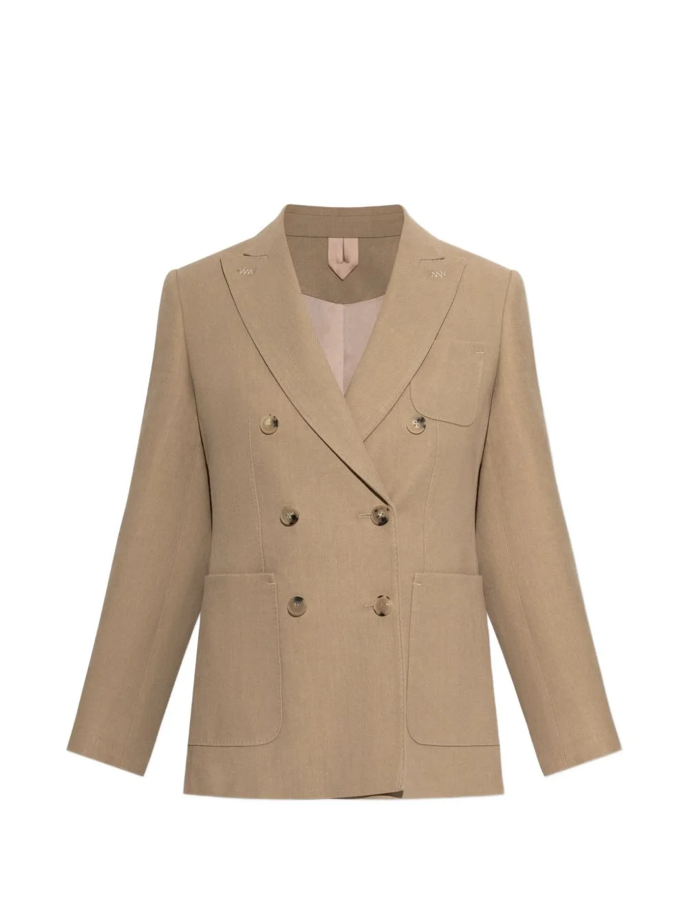 double-breasted hemp blazer - 1
