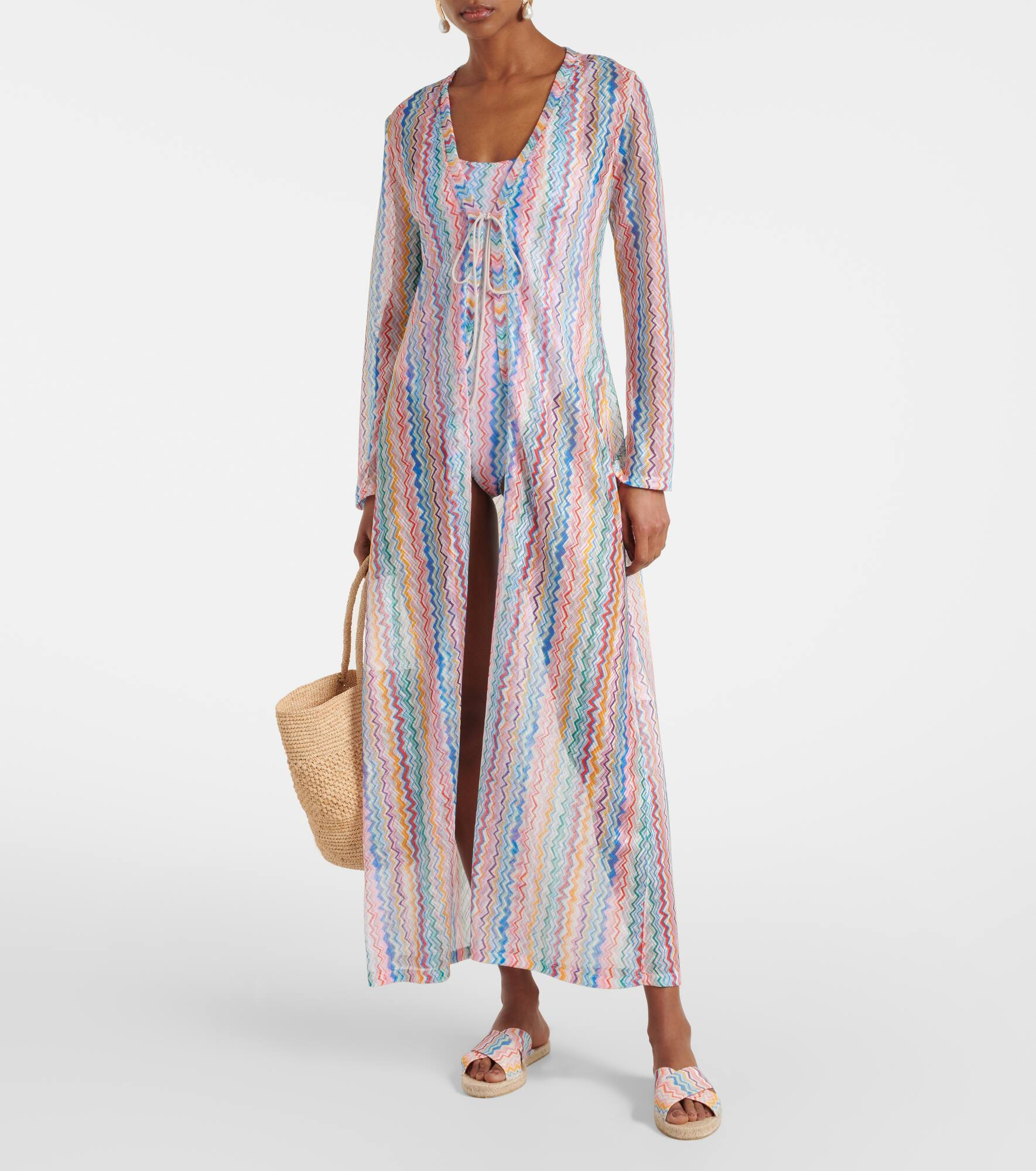 Zigzag semi-sheer beach cover-up - 2