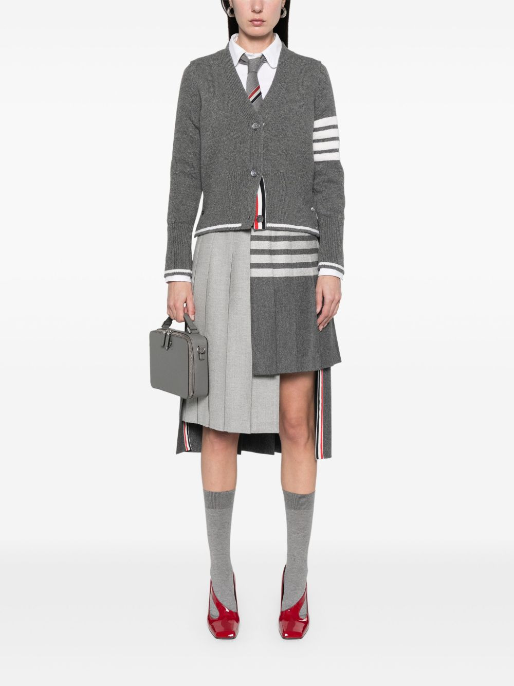 4 Bar Stripes pleated midi skirt - 2