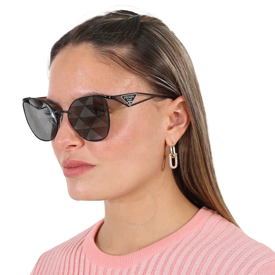 Prada Grey Pattern Silver Irregular Ladies Sunglasses PR 50ZS 1AB03T 59 - 2