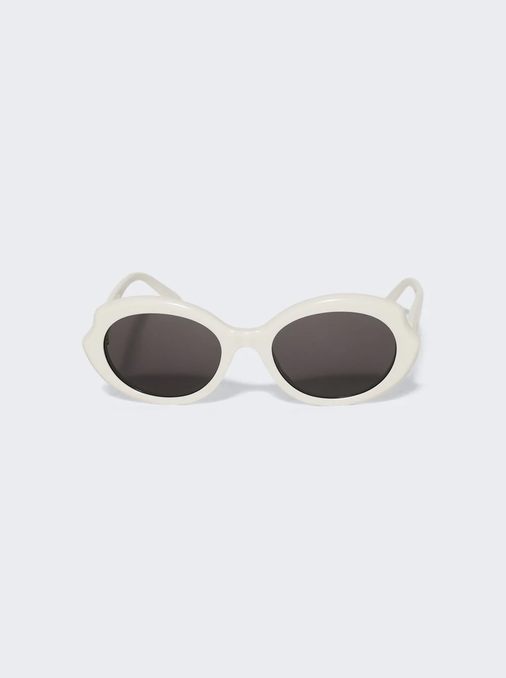 Oval Slim Sunglasses Ivory And Smoke - 1