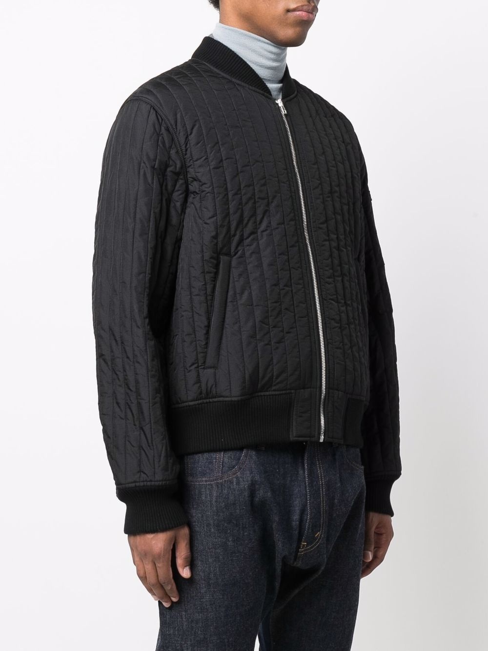 quilted zip-up bomber jacket - 4