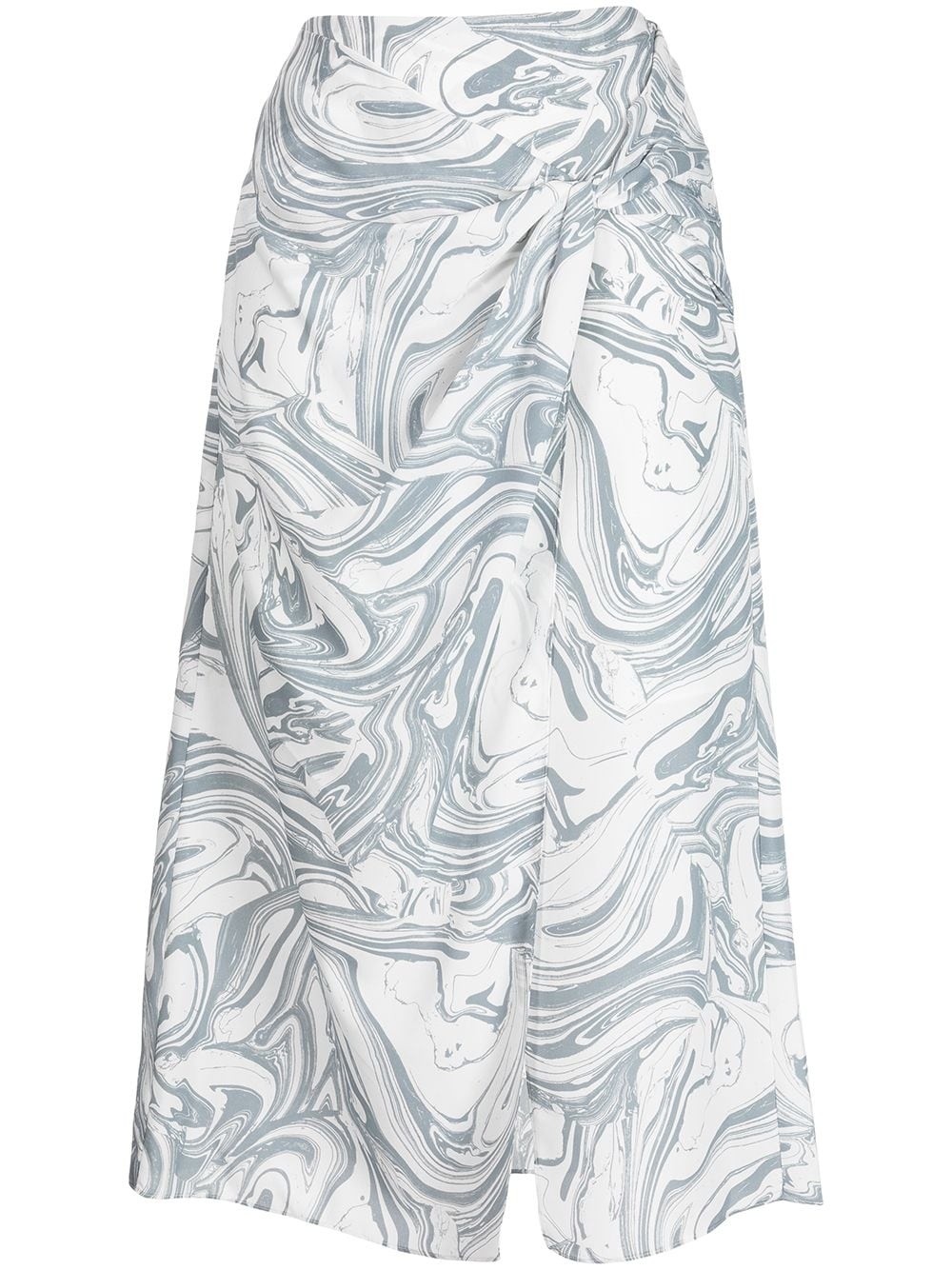 izabella marble-print midi skirt - 1