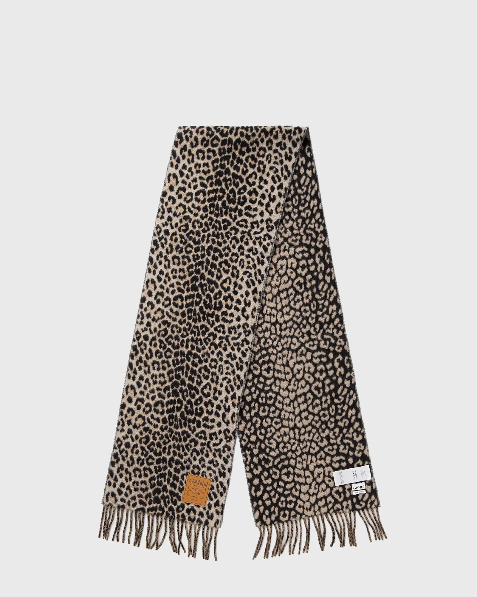 Double Face Wool Knit Scarf - 1