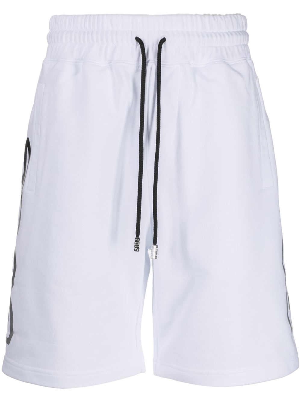 drawstring cotton track shorts - 1