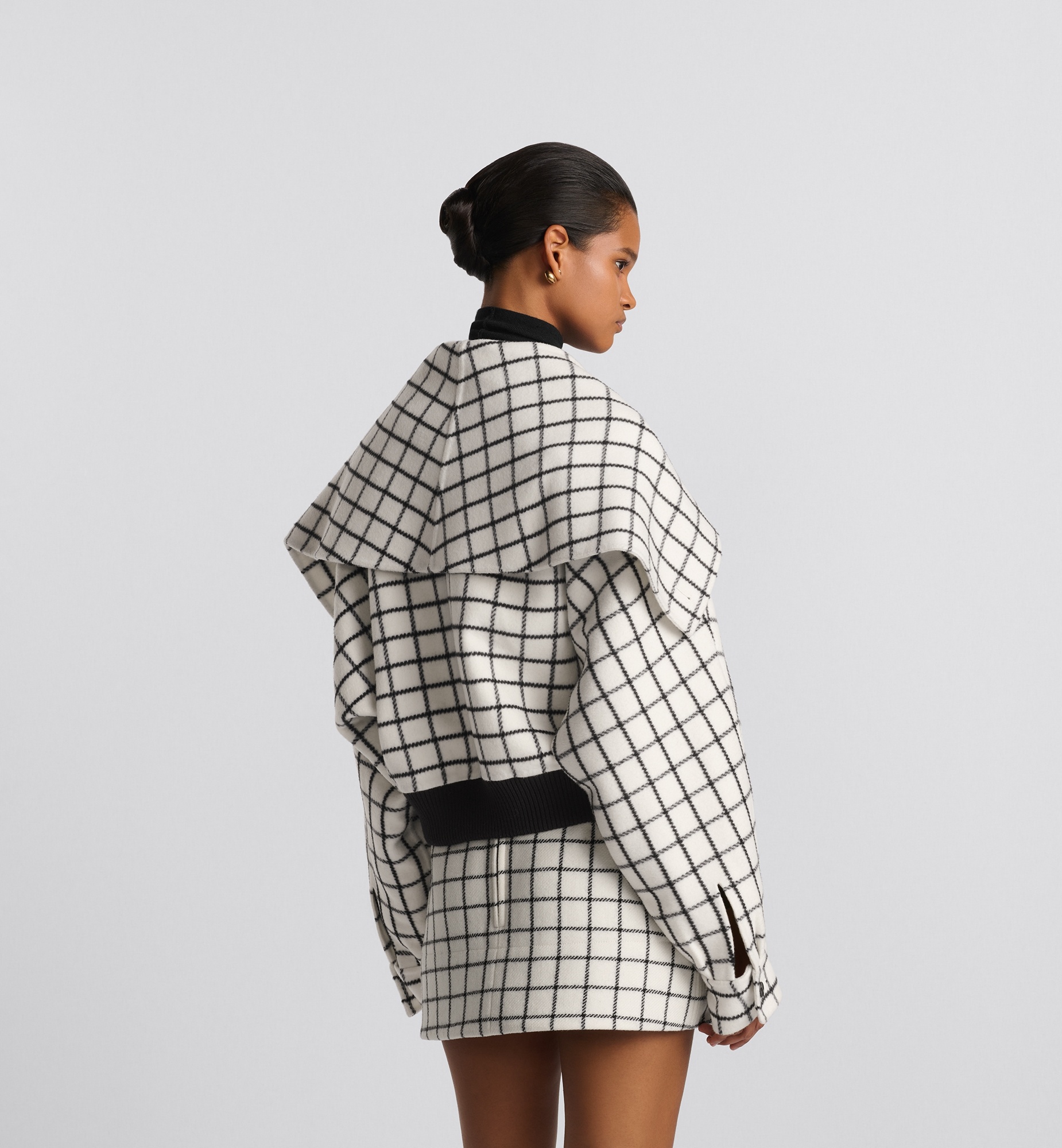 Bomber Jacket with Oversized Collar - 3