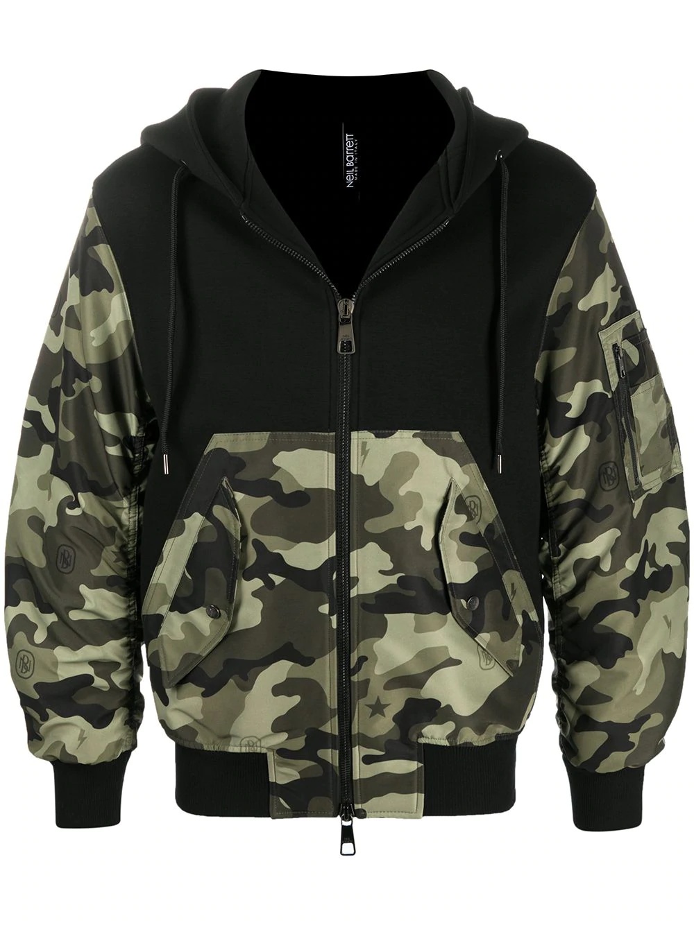 camouflage-pattern hooded jacket - 1