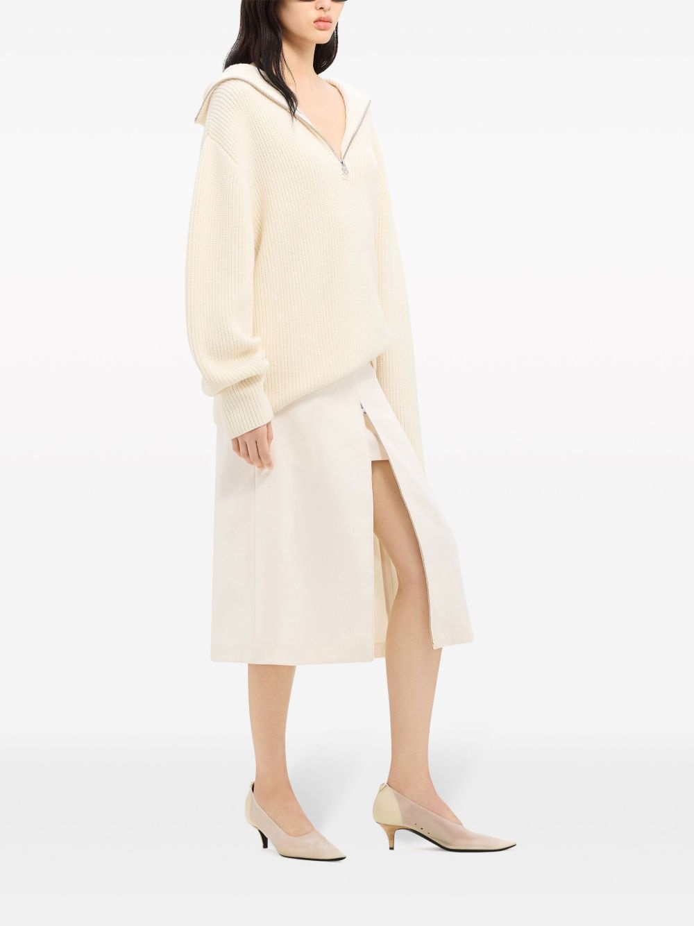 ribbed-knit hooded sweater - 4