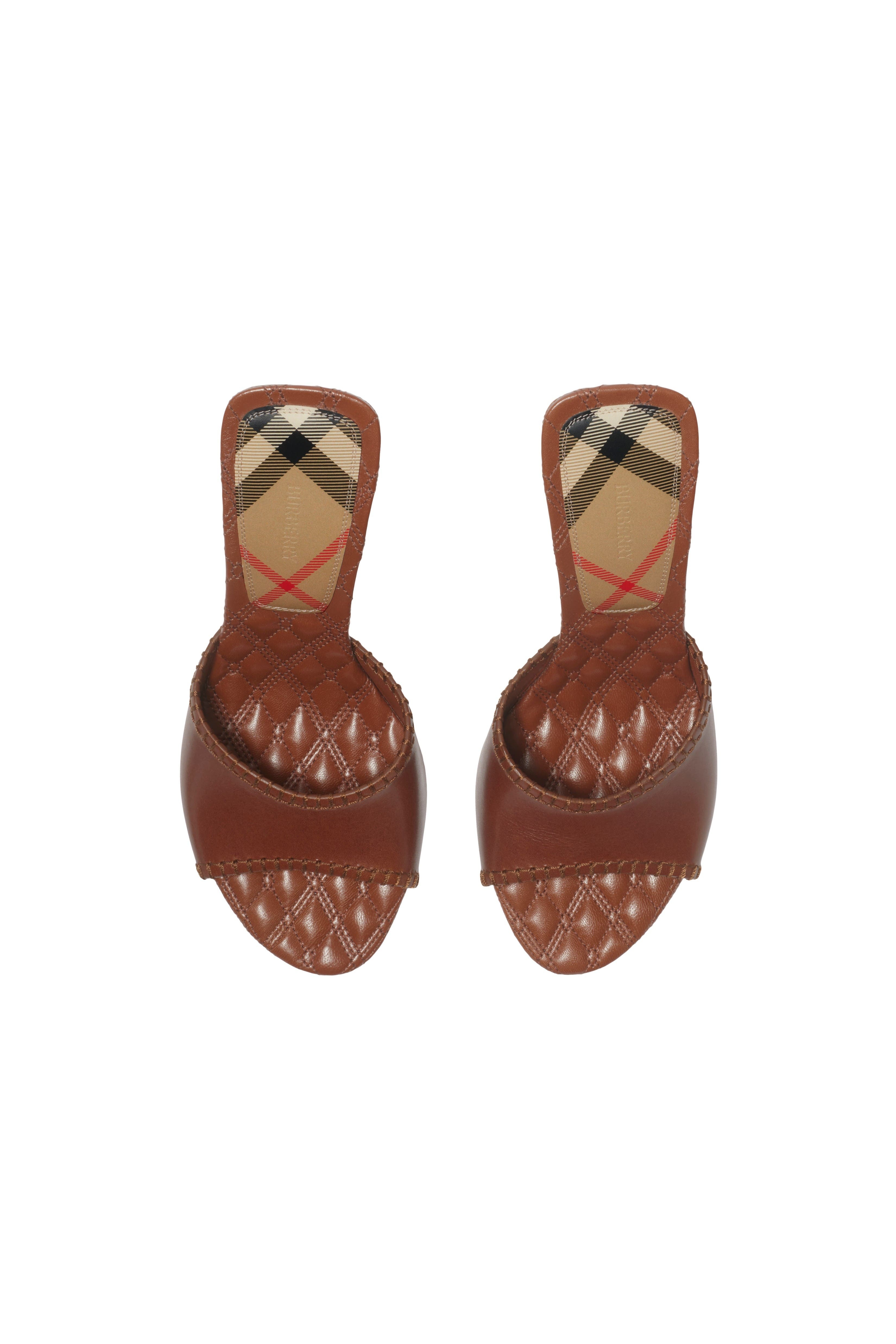 burberry Leather Cabana Mules in Chestnut at Nordstrom - 5