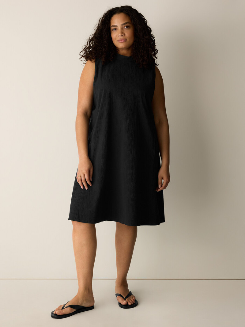 Organic Cotton Pucker Mock Neck Dress 6