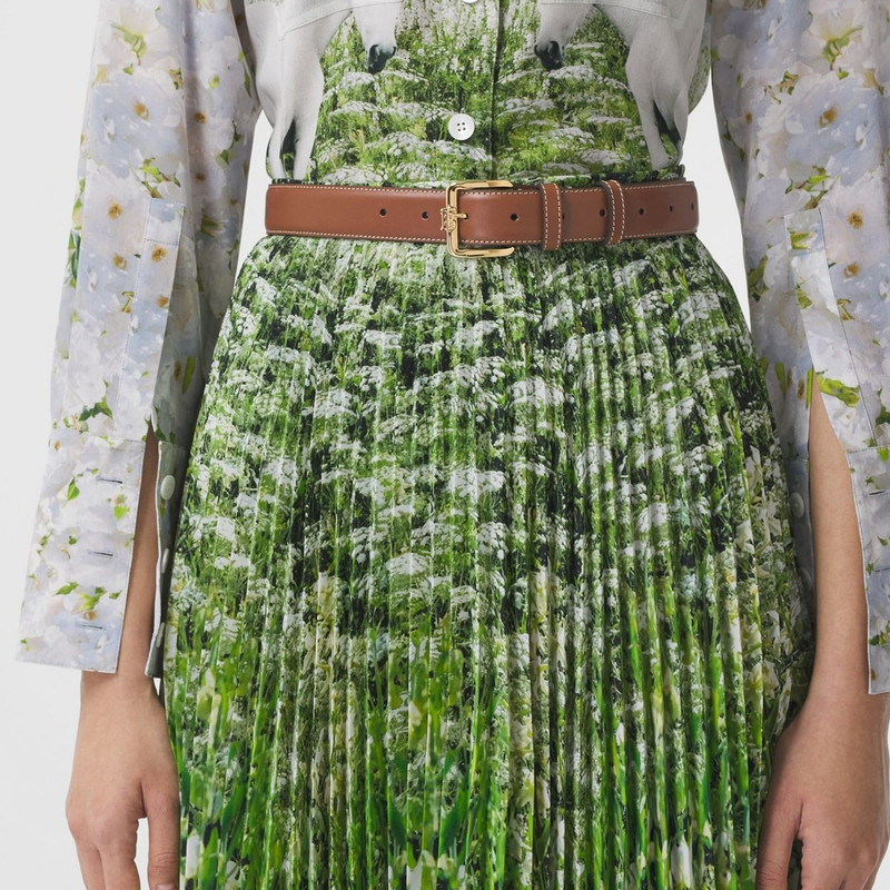 Monogram Motif Topstitched Leather Belt 3