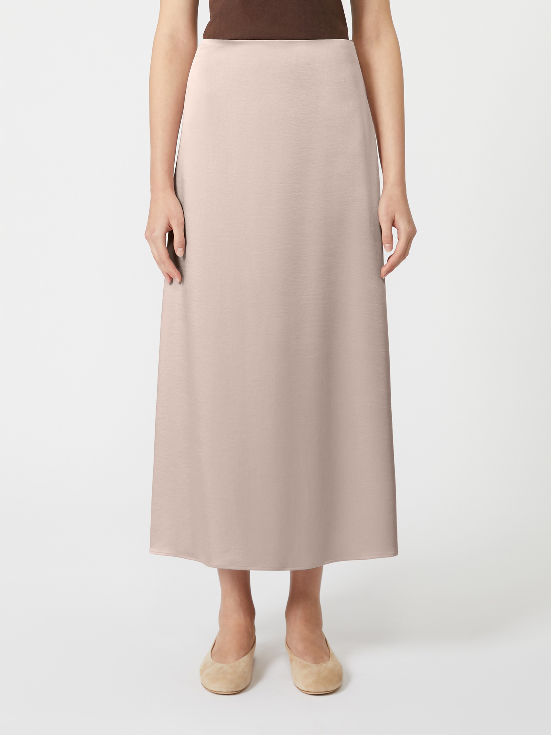 ANGELO Satin calf-length skirt - 3