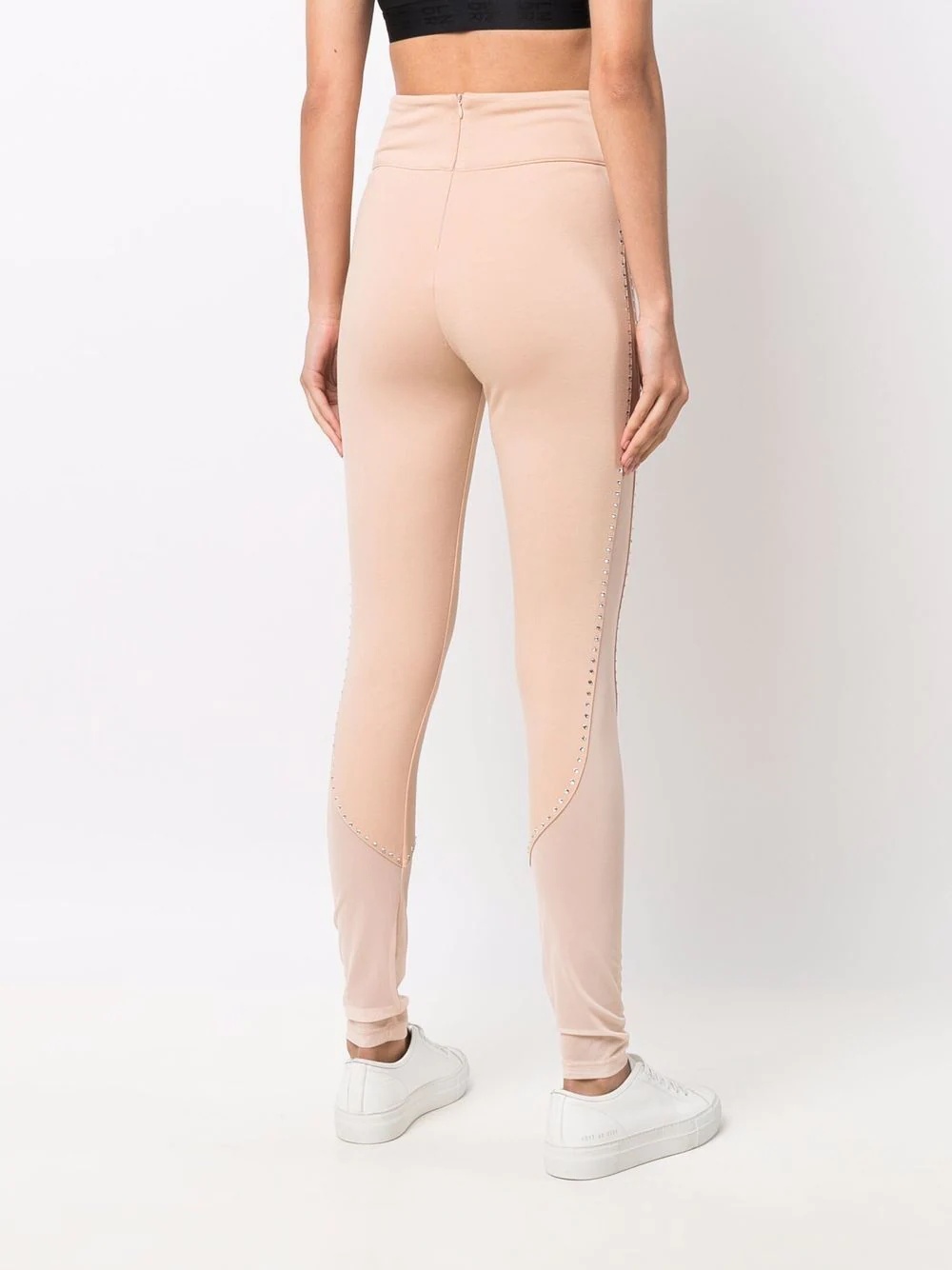 stud-detail sheer-paneling leggings - 4