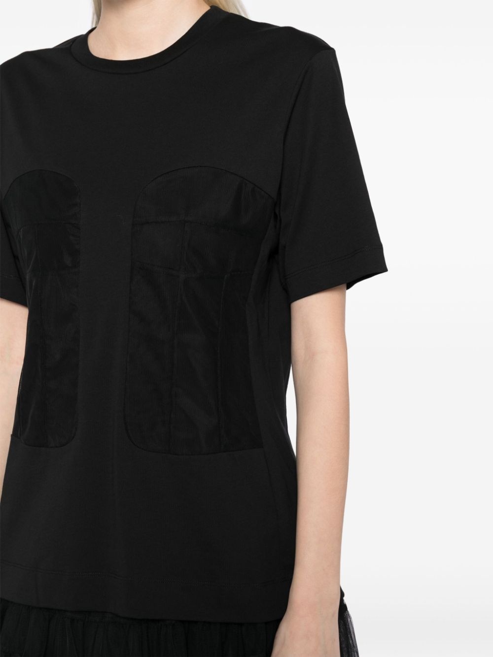 tulle paneled T-shirt - 5