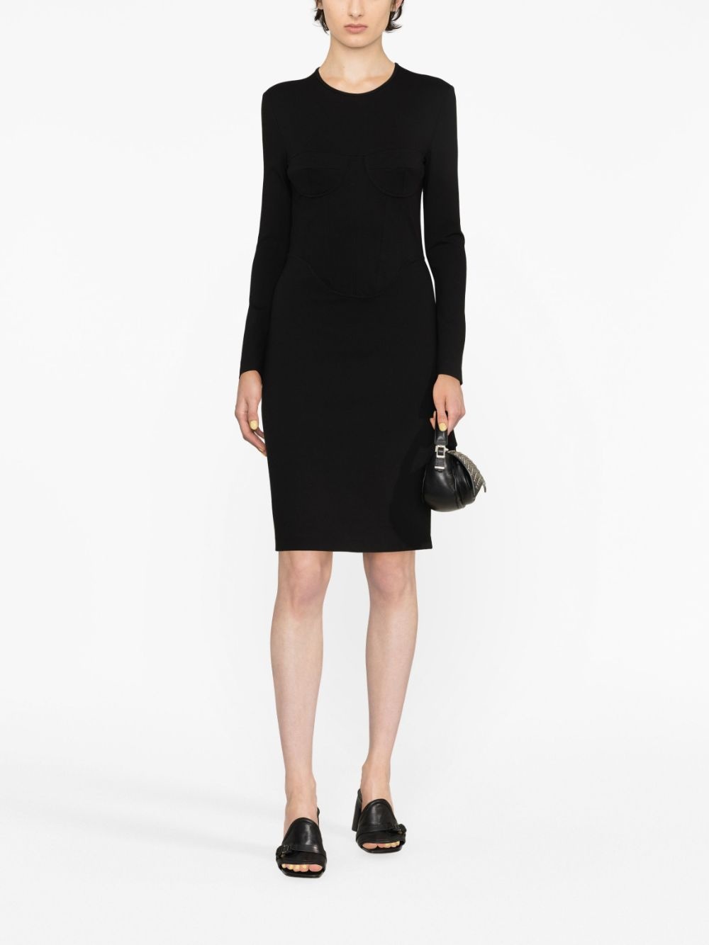 corset-style long-sleeve minidress - 2