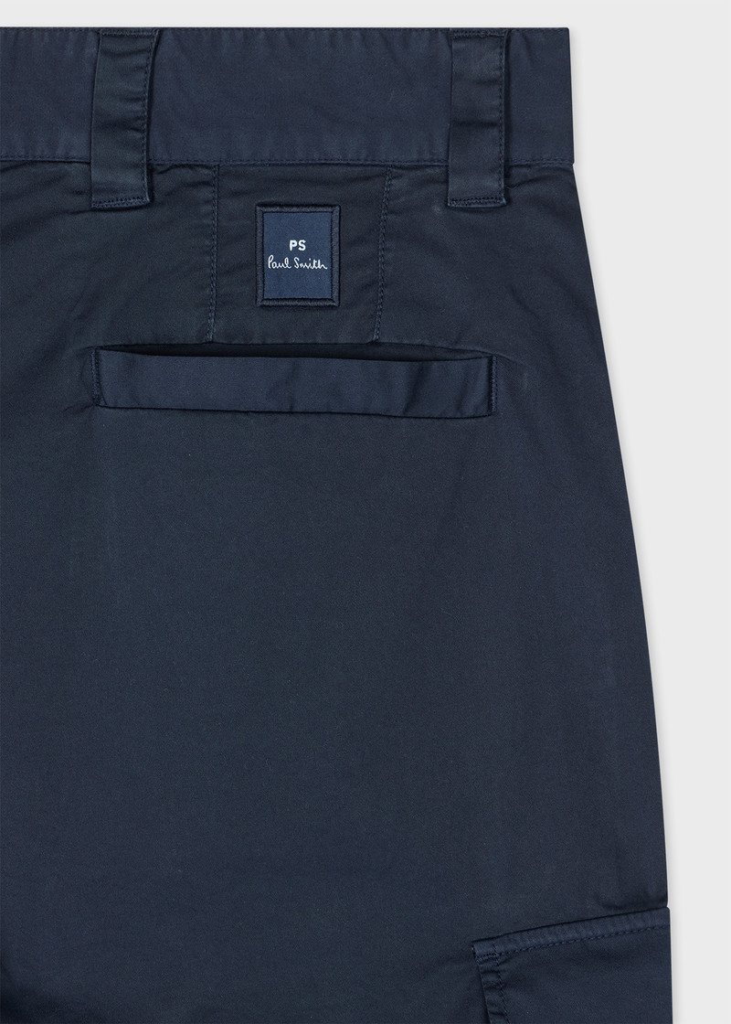 Paul Smith Navy Cotton-Sateen Cargo Shorts outlook