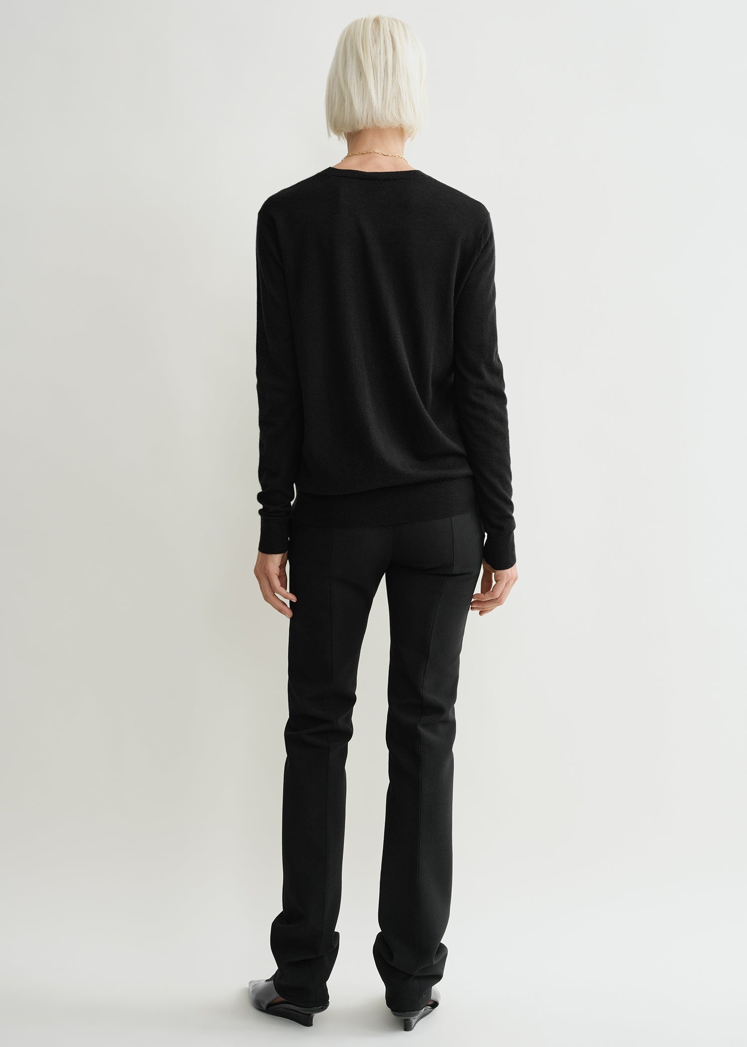 Fine crew-neck knit black - 4