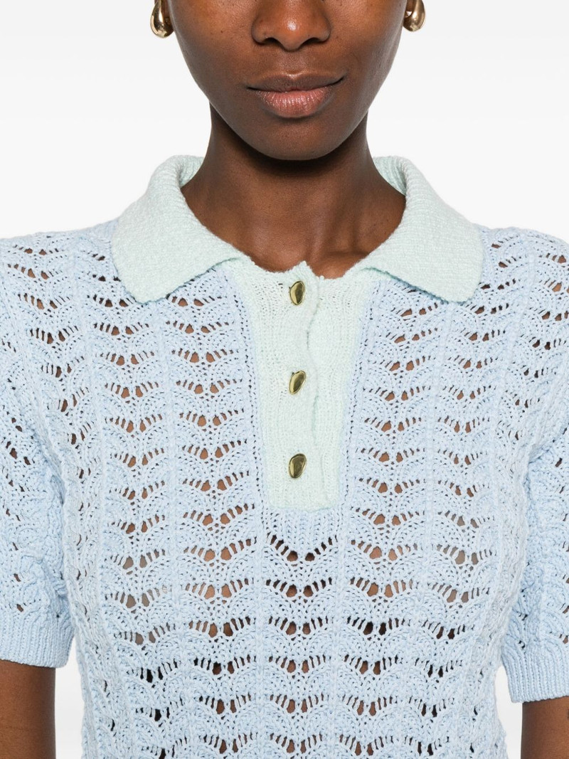 crochet-knit polo top 5
