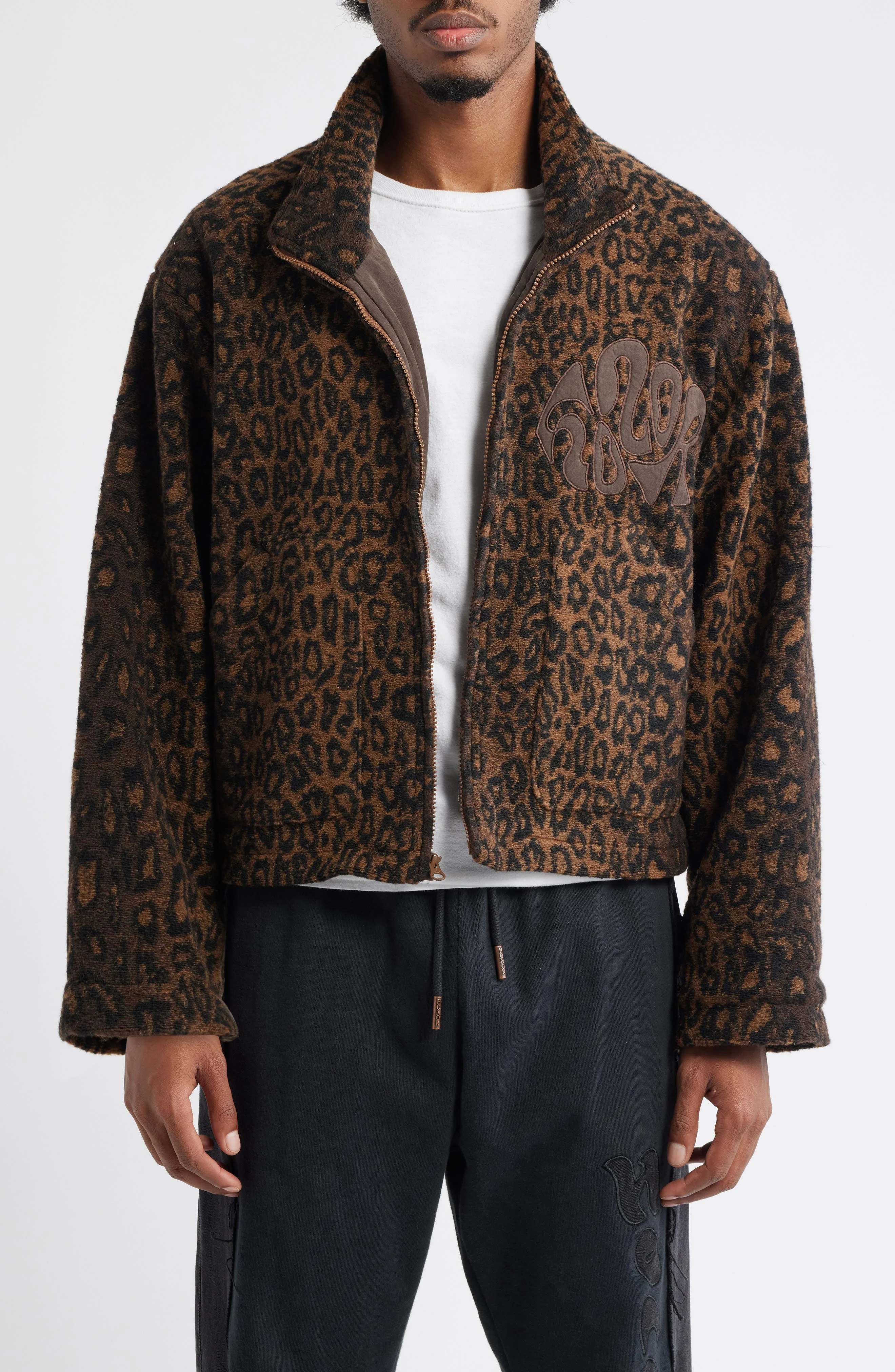 HONOR THE GIFT Cheetah High Pile Fleece Jacket in Brown at Nordstrom - 1