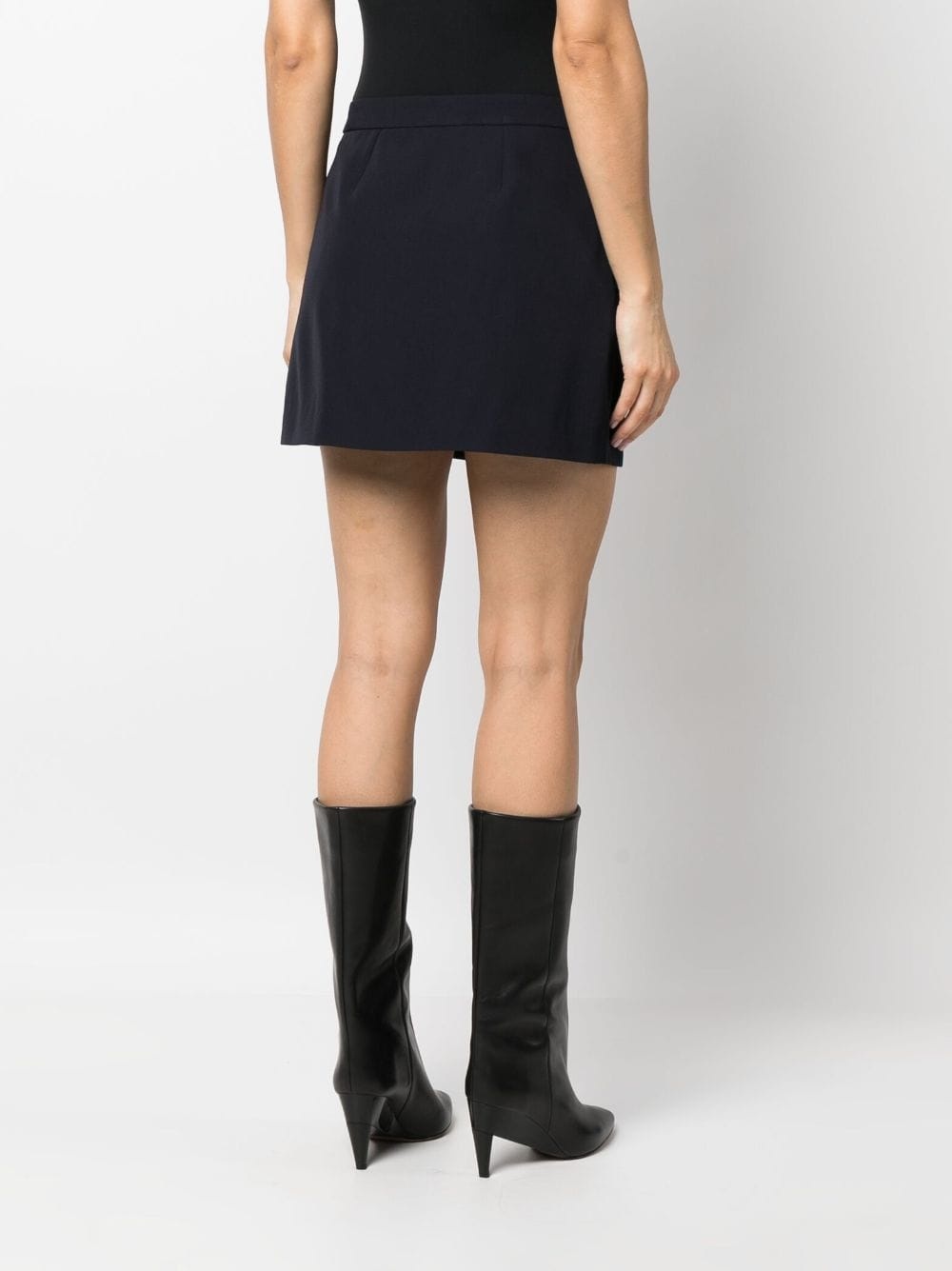 wool-cotton blend mini wrap skirt - 4