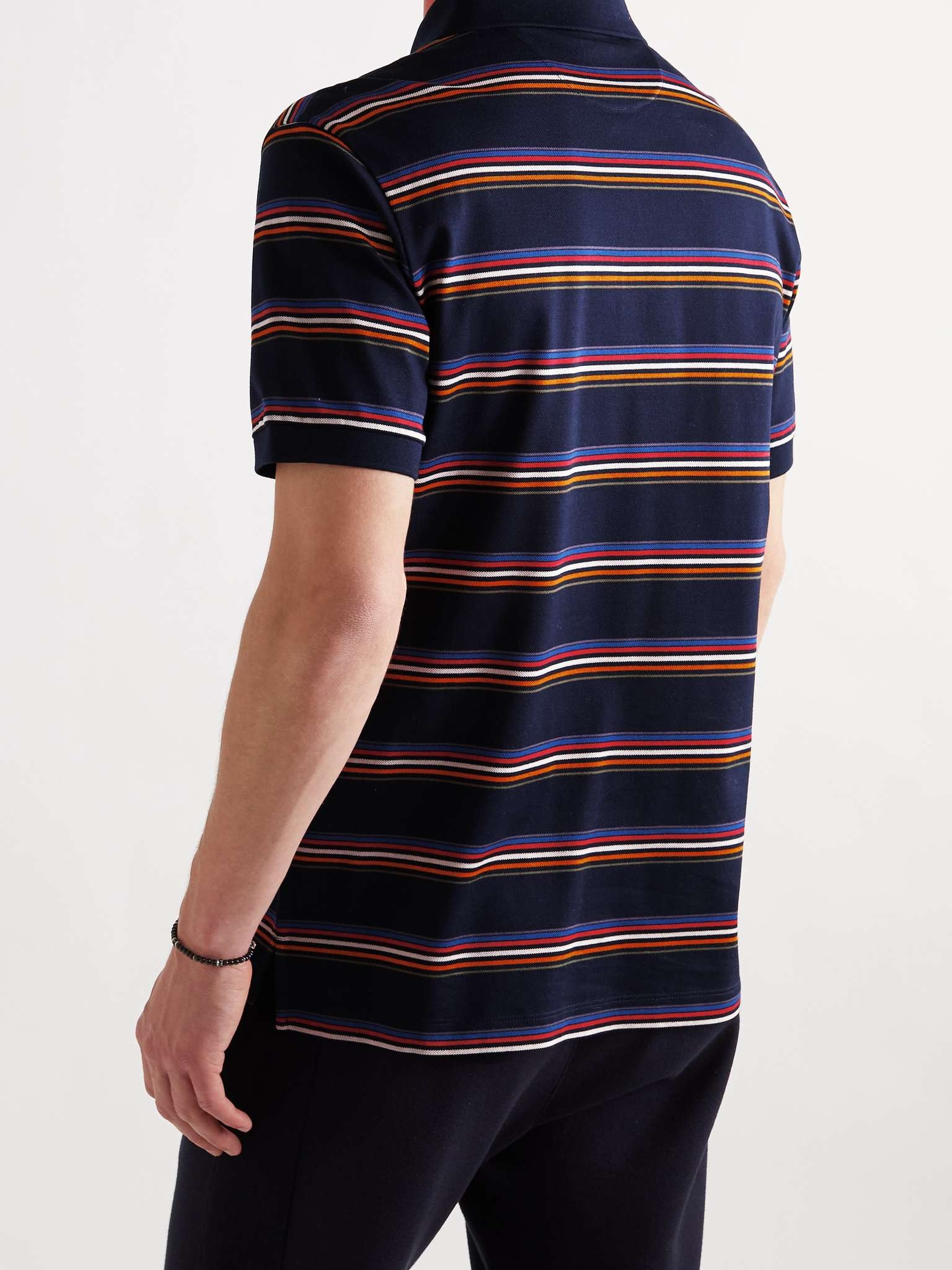 Striped Cotton Polo Shirt - 4