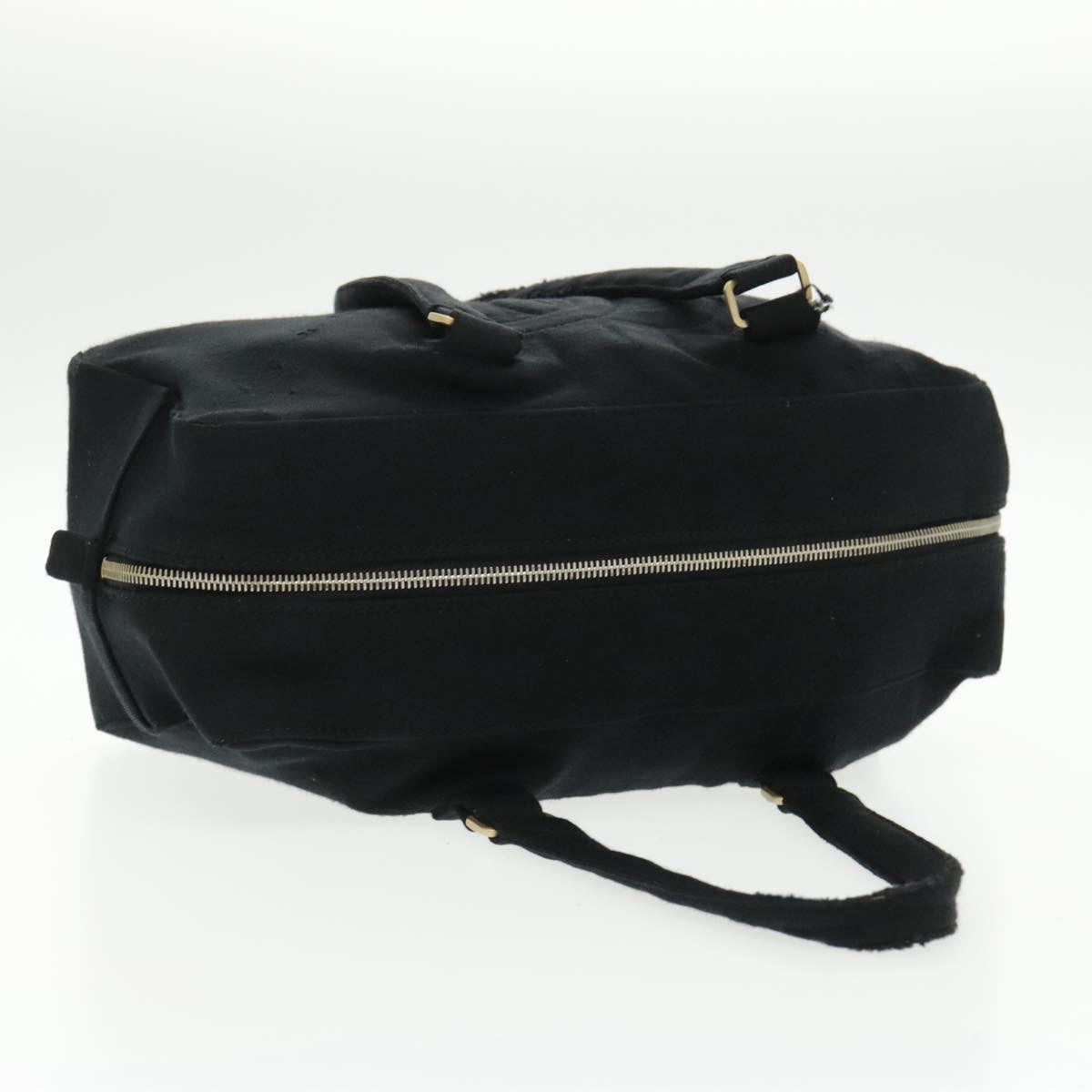 CHANEL Hand Bag Cotton Black Gold CC - 8