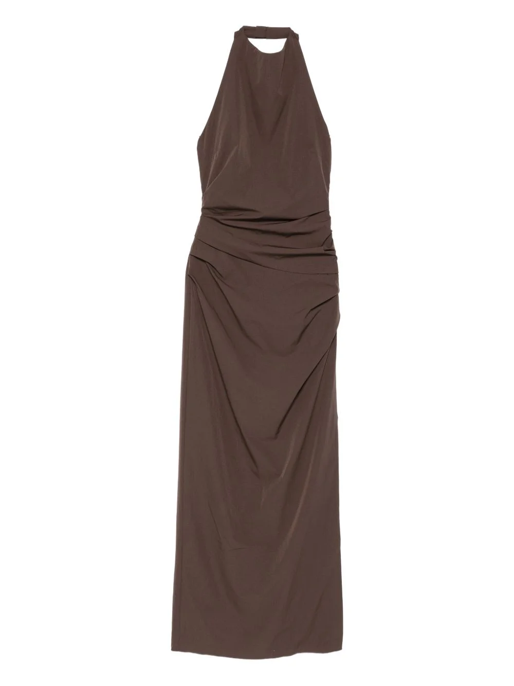 halterneck ruched dress - 1