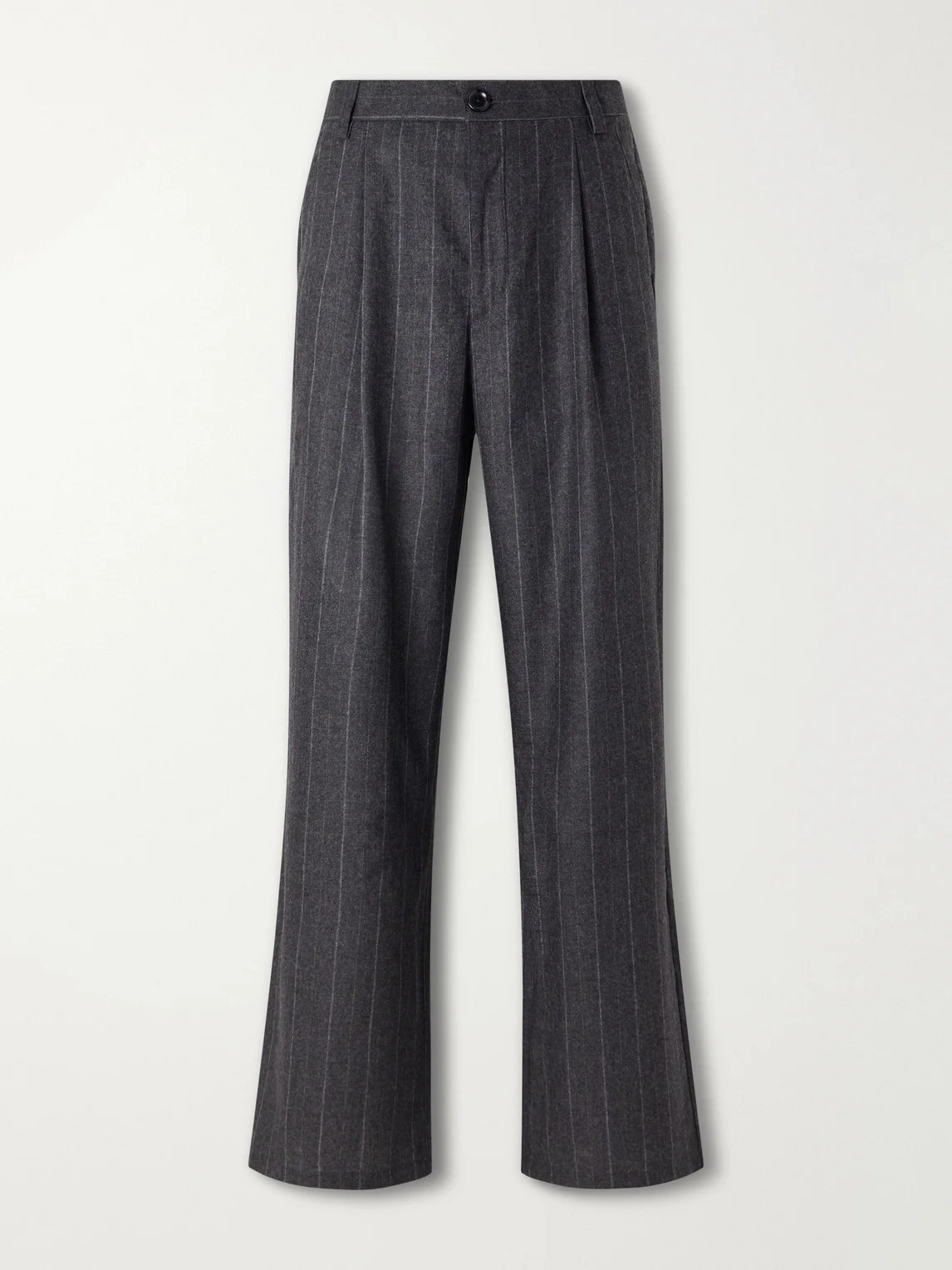 Orsman Flared Pleated Striped Wool-Blend Suit Trousers - 1