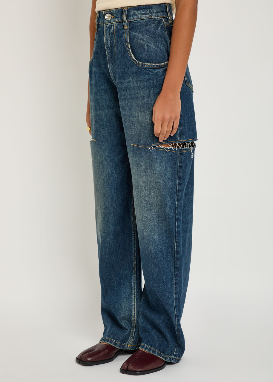 Maison Margiela Ripped Barrel-leg Jeans - 2
