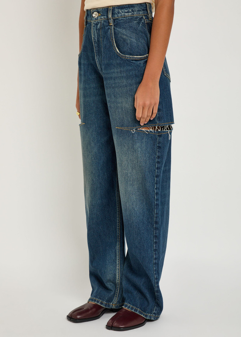 Maison Margiela Maison Margiela Ripped Barrel-leg Jeans outlook