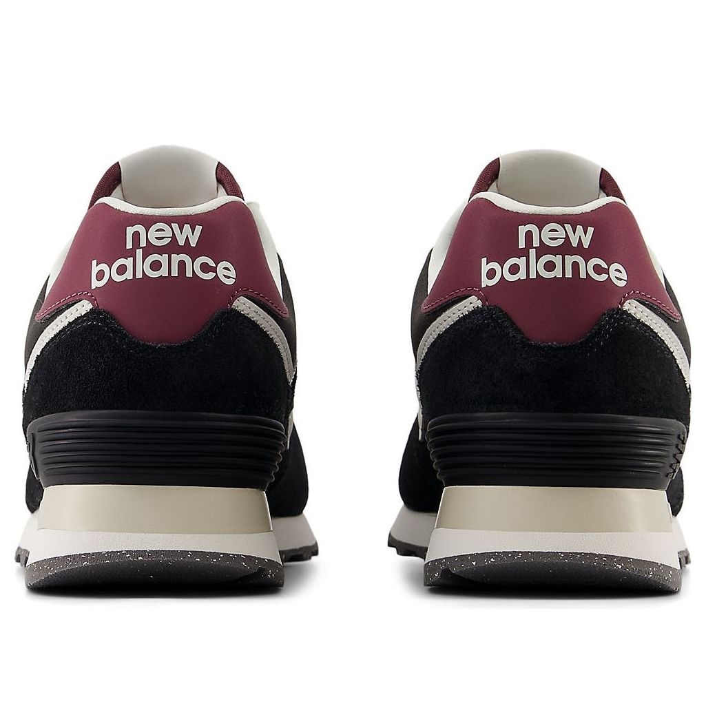 (WMNS) New Balance 574 'Black White Wine Red' WL574WBE - 5
