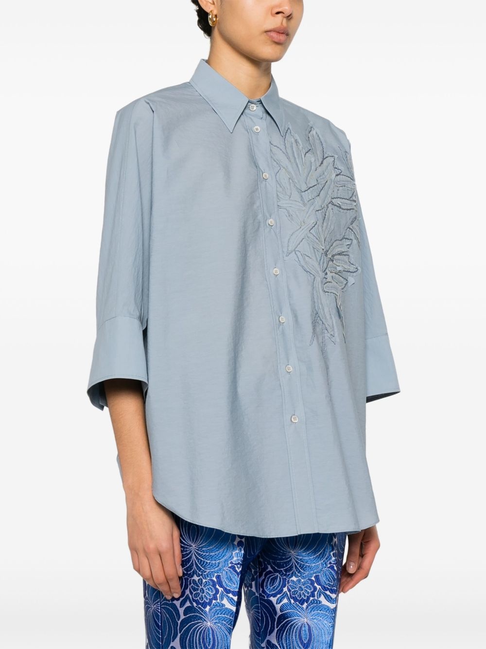 floral-detail shirt - 3