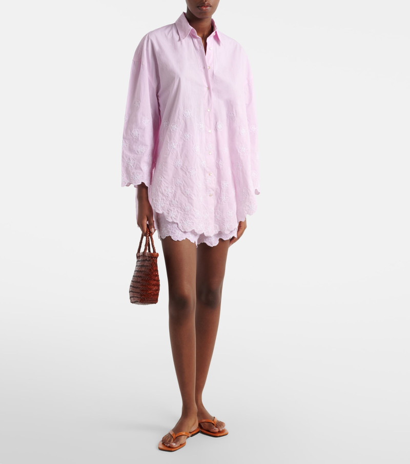 juliet dunn Embroidered cotton poplin shorts outlook