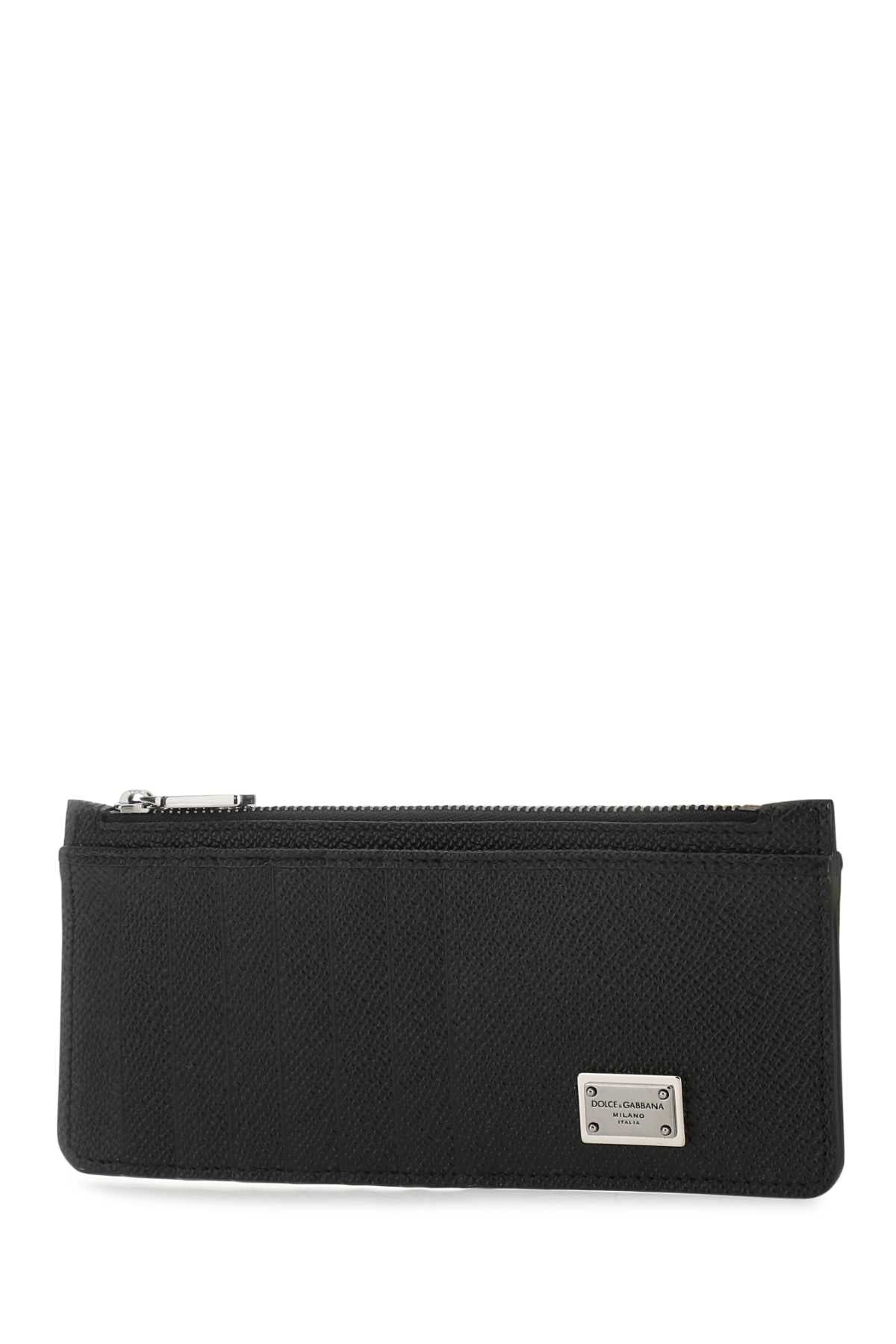 Dolce & Gabbana Men Black Leather Card Holder - 2